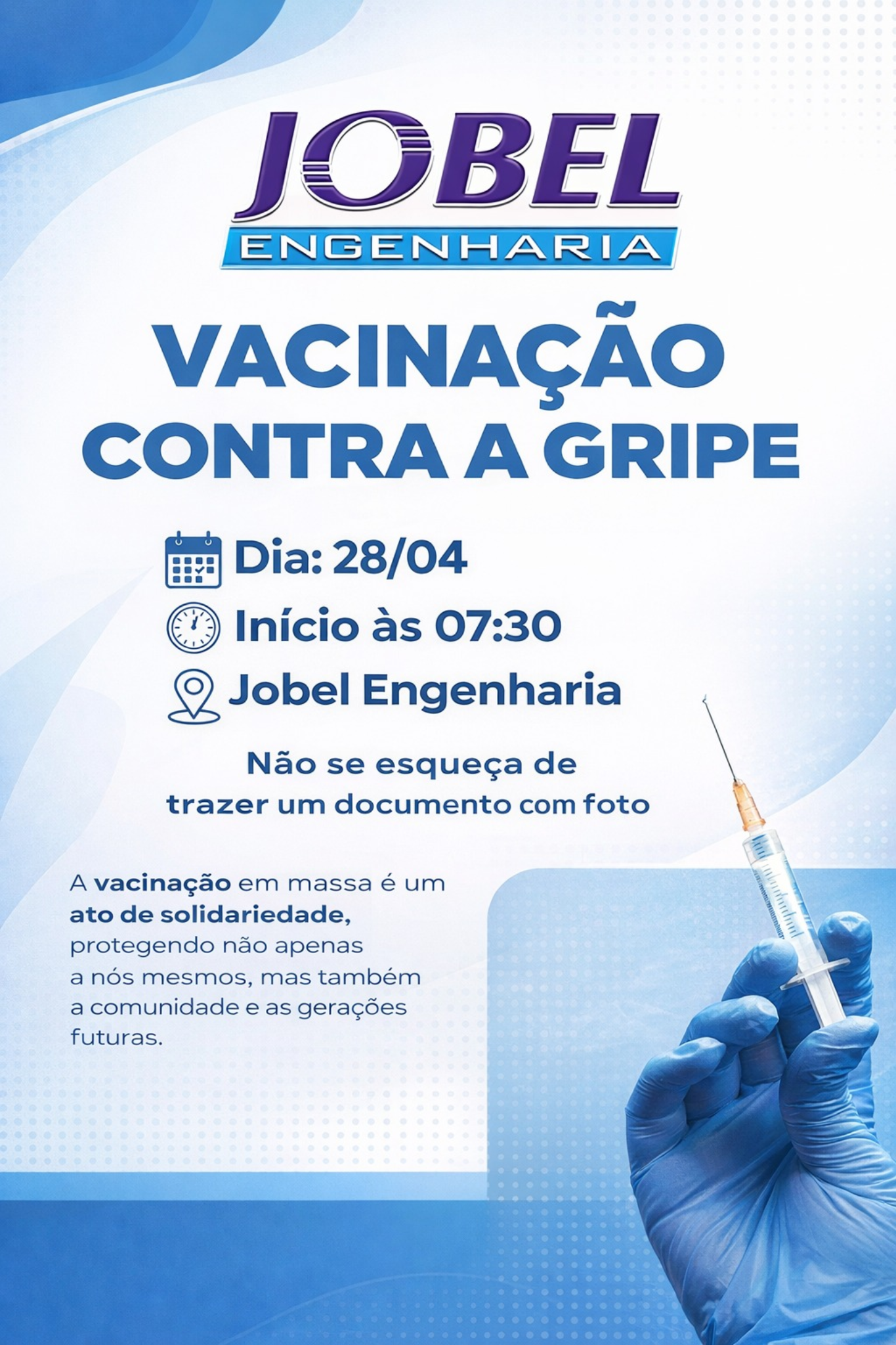 Aviso de vacinação contra a gripe